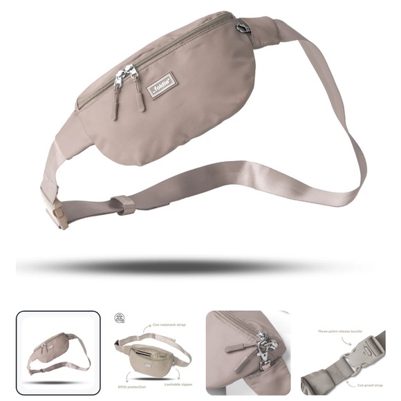 NWT! Foldie Crossbody Bags Azur & Beige - Picture 4 of 5